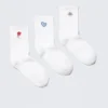 3-Pack Embroidered Crew Socks – White – Embroidered Mix