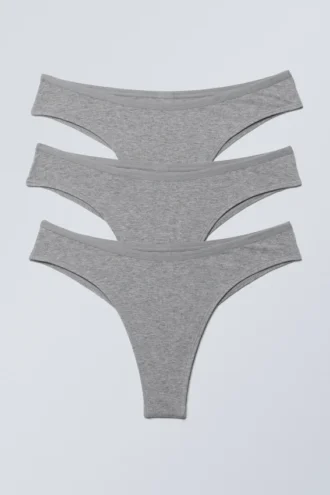 3-Pack Inez Brazilian Cotton Briefs – Grey Melange