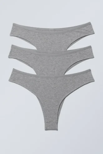 3-Pack Inez Brazilian Cotton Briefs – Grey Melange