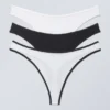 3-Pack Jade Cotton Thong – Black White