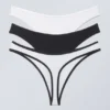 3-Pack Jade Cotton Thong – Black White