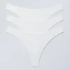 3-Pack Jade Cotton Thong – White