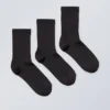 3-Pack Lova Shiny Socks – Black