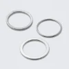 3-Pack Minimal Steel Rings – Silver