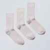 3-Pack Ribbed Crew Socks – Light Dusty Mole