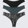 3-Pack Soul Micro Thongs – Black/Blue/Crinkle Grey