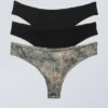 3-Pack Soul Soft Thongs – Black & Scribble