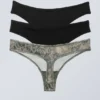 3-Pack Soul Soft Thongs – Black & Scribble
