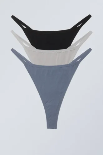 3-Pack Soul Tanga Thong – Grey Black Blue