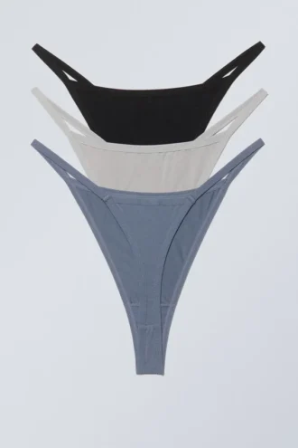 3-Pack Soul Tanga Thong – Grey Black Blue