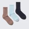 3-Pack Sport Socks – Rust/Light Blue/Dark Blue
