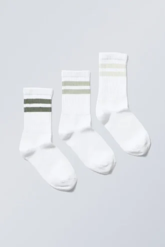 3-Pack Sport Striped Socks – Sage Stripe