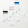 3-Pack Sport Striped Socks – White