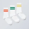 3-Pack Sport Striped Socks – Yellow Green Red
