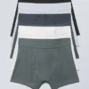 5-Pack Boxer Briefs – White Black Grey Blue