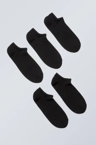 5-Pack Cotton Trainer Socks – Black