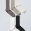 5-Pack Rib Socks – Beige Mix
