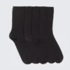 5-Pack Rib Socks – Black