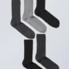 5-Pack Rib Socks – Black Grey