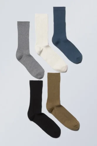 5-Pack Rib Socks – Classic Multi Mix