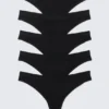 5-Pack Seamless Thongs – Black