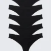5-Pack Seamless Thongs – Black