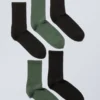 5-Pack Sport Socks – Black Dusty Green