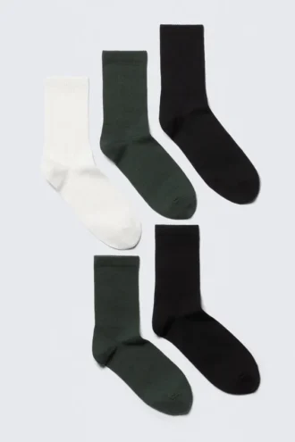 5-Pack Sport Socks – Dark Green Mix
