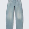 Abell Mid Rise Regular Barrel Jeans – Seventeen Blue – Medium Blue