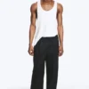Adler Loose Fit Straight Linen Blend Trousers – Black
