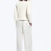 Adler Loose Fit Straight Linen Blend Trousers – White