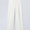 Adler Loose Fit Straight Linen Blend Trousers – White