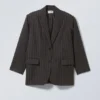 Aiden Oversized Blazer – Dark Grey