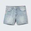 Aimo Mid-Rise Straight Leg Denim Shorts – Venice Blue – Light Blue