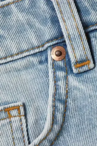 Aimo Mid-Rise Straight Leg Denim Shorts – Venice Blue – Light Blue
