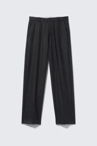 Alessi Relaxed Suit Trousers – Black Pinstripe