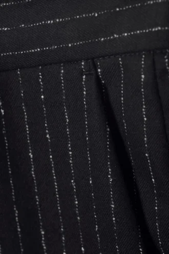 Alessi Relaxed Suit Trousers – Black Pinstripe