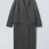 Alex Oversized Wool Blend Coat – Dark Grey