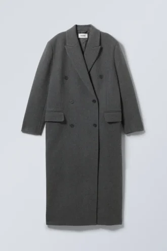 Alex Oversized Wool Blend Coat – Dark Grey