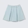 Amber High Waisted Circle Midi Denim Skirt – Sky Blue – Light Blue