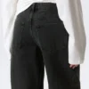 Ample Low Rise Loose Wide Cuff Jeans – Elegie Black – Black