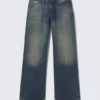 Ample Low Rise Loose Wide Jeans – Baltic Blue – Dark Blue