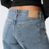Ample Low Rise Loose Wide Jeans – Blue One – Medium Blue