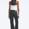 Ample Low Rise Loose Wide Jeans – Blue Rinse – Dark Blue
