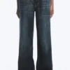 Ample Low Rise Loose Wide Jeans – Deep Sea Blue – Dark Blue