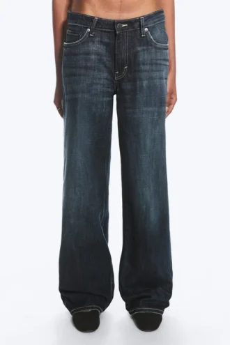 Ample Low Rise Loose Wide Jeans – Deep Sea Blue – Dark Blue