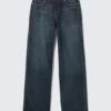 Ample Low Rise Loose Wide Jeans – Deep Sea Blue – Dark Blue