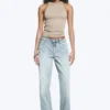 Ample Low Rise Loose Wide Jeans – Dream Blue – Light Blue