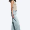 Ample Low Rise Loose Wide Jeans – Dream Blue – Light Blue