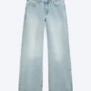 Ample Low Rise Loose Wide Jeans – Dream Blue – Light Blue